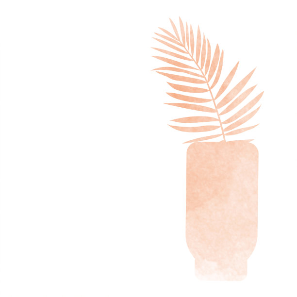 室内植物来源于水彩纹理。白色背景。图片下载