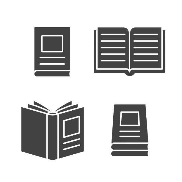 书平面字形图标集。文学、阅读、出版合集。图片下载
