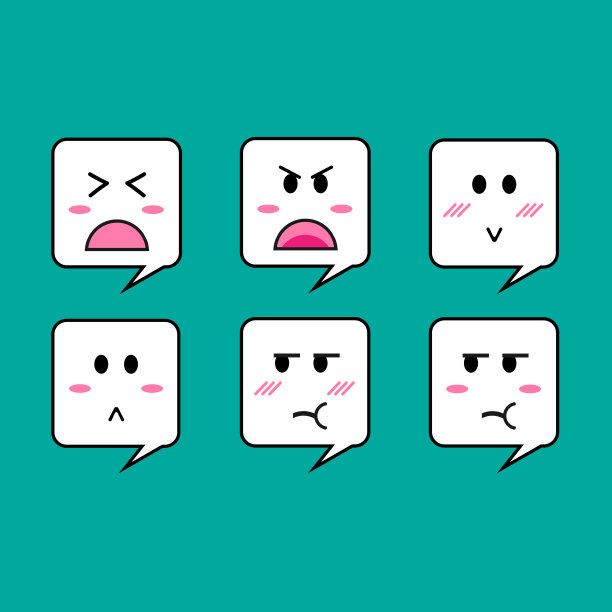 可爱的表情矢量集图片下载