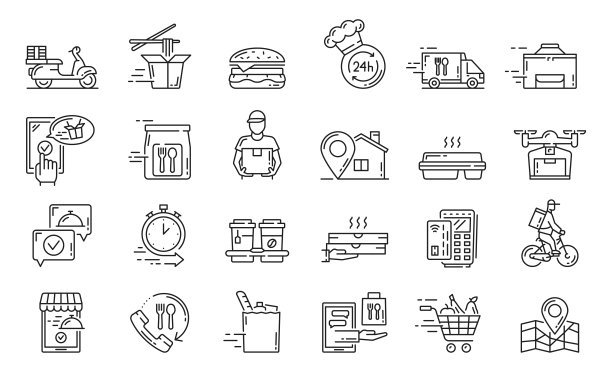 外卖图标，快速在线订购，发货图片下载