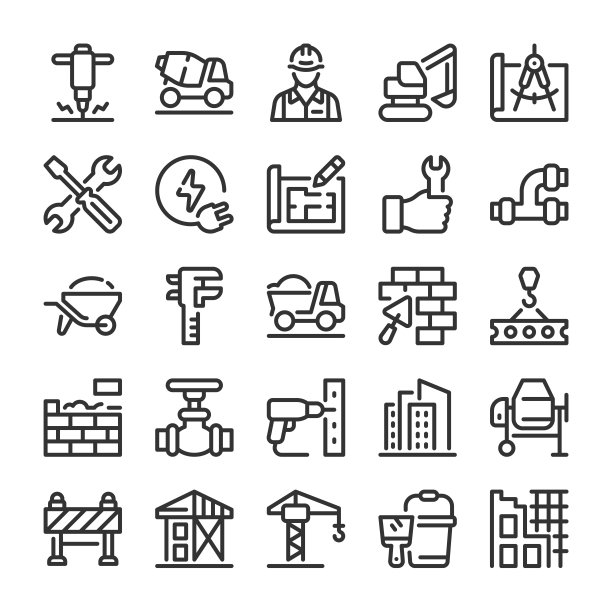 建筑施工图标集图片下载