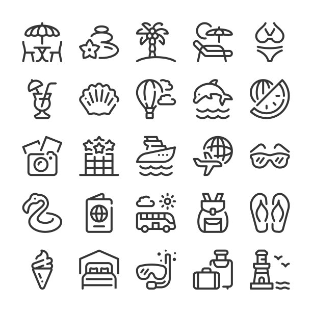 夏季和娱乐图标设置图片下载