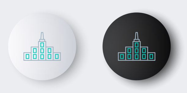 线城市景观图标孤立在灰色上图片下载