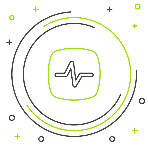 线心率图标孤立在白色背景上图片下载