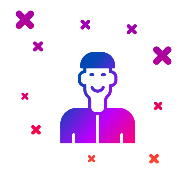 彩色积极思考图标孤立在白色上图片下载