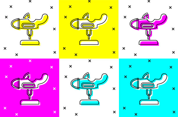 设置秋千平面在操场上孤立的图标上图片下载