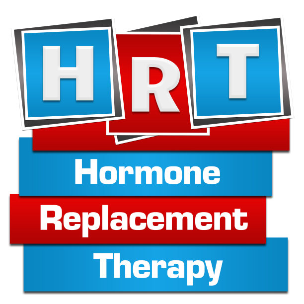 荷尔蒙替代疗法红蓝方块底部文本图片下载