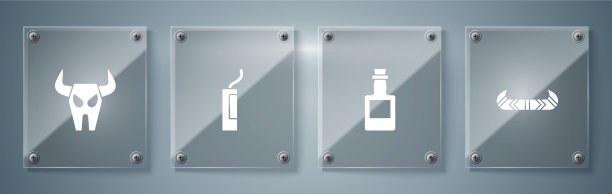 设置皮艇或独木舟和划桨龙舌兰瓶图片下载