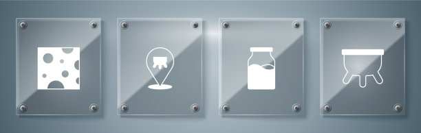 放上乳瓶，放上牛奶和奶酪方块图片下载