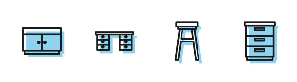 设置线椅、抽屉、办公桌、衣柜等图片下载