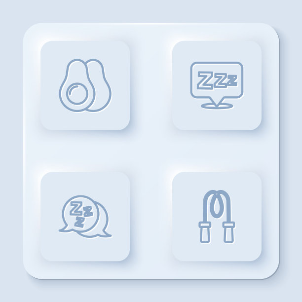 设置线鳄梨水果睡觉和跳绳图片下载