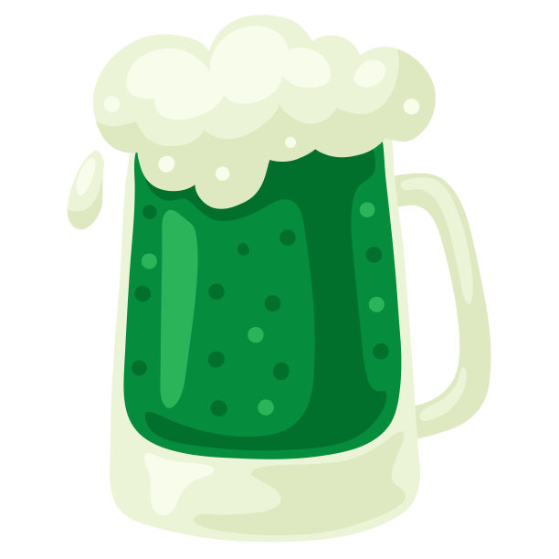 圣帕特里克节插图。麦芽酒或大杯啤酒。图片下载