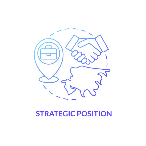 战略位置蓝色梯度概念图标图片下载