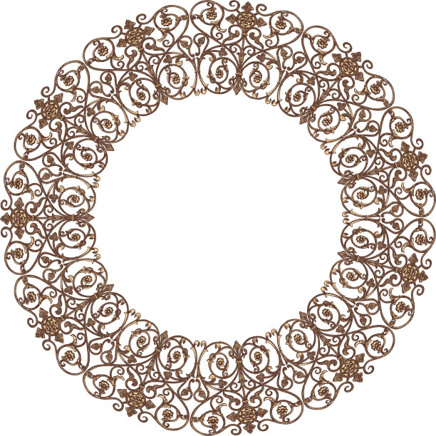 装饰矢量圆形框架从绘画复古设计元素在艺术新风格图片下载