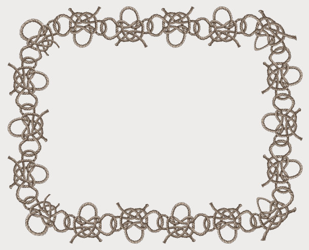 索具绳索的草图海结的装饰矢量框架图片下载