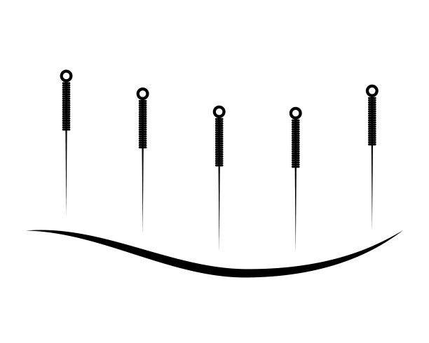 针灸标志模板。中国针背上的替代医学和治疗标志。医疗矢量图图片下载