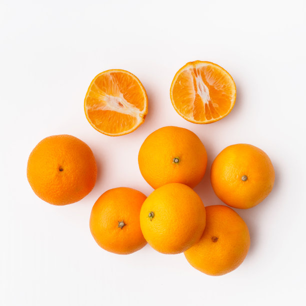 热带水果桔子或橘子孤立在白色背景上。俯视图照片的市场图片下载
