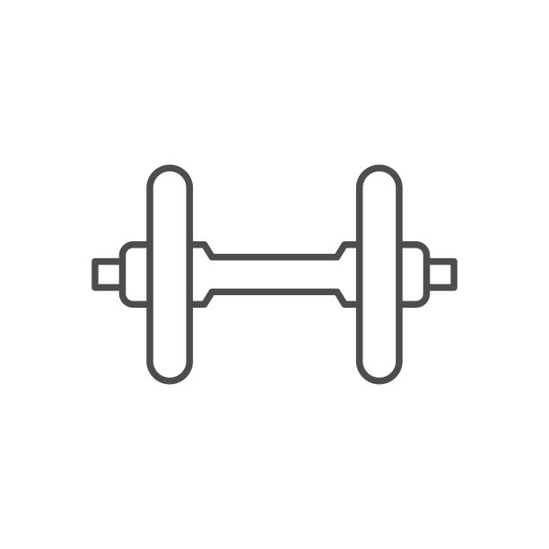 哑铃线图标或健身概念图片下载