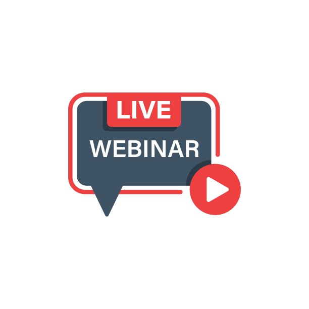 扁平风格的在线研讨会图标。在线培训矢量插图孤立的背景。会议流标识的经营理念。图片下载