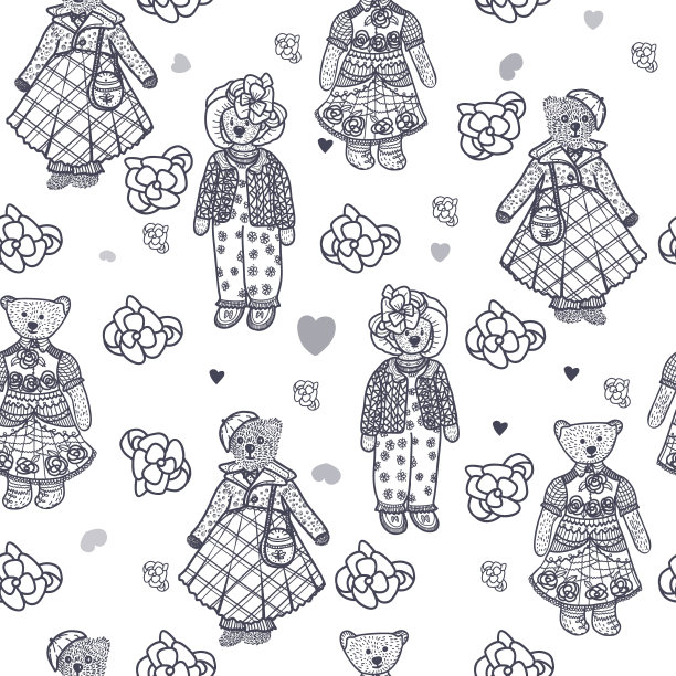 图案与可爱的熊图片下载