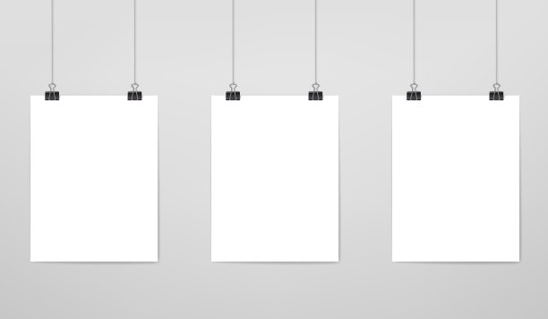 悬挂白色纸张的单页海报模型，页面图片下载