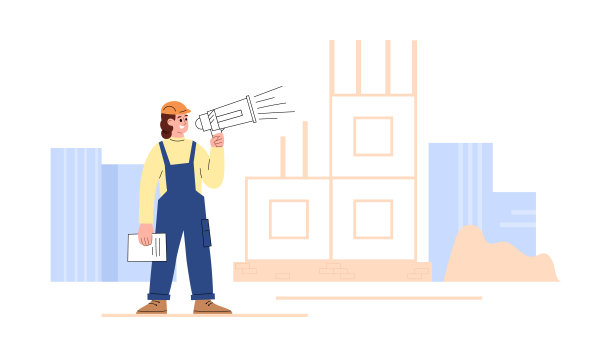 土木工程师或建筑工人，平面矢量插图孤立。图片下载