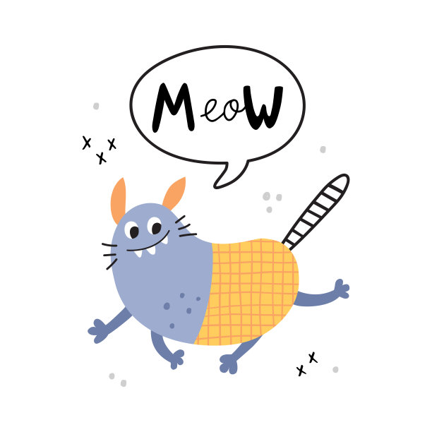 可爱的怪物和文字的矢量图像图片下载