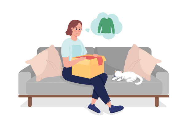 悲伤女孩用错误的顺序半平色向量性格图片下载