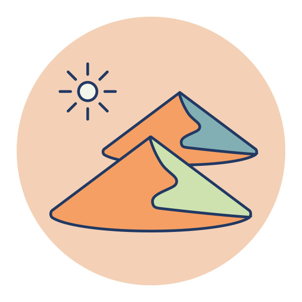 沙丘的图标自然标志图片下载