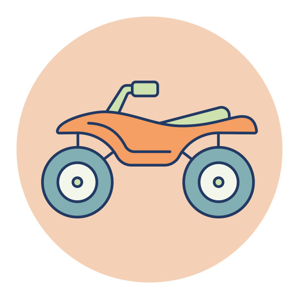 沙滩自行车四平图标图片下载