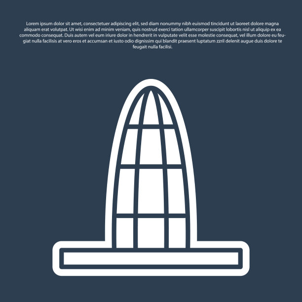 蓝线agbar塔图标孤立在蓝色上图片下载