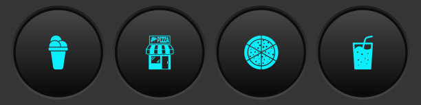 披萨店外立面设置冰淇淋和披萨图片下载