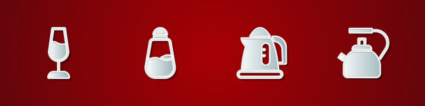 设置酒杯盐电水壶及水壶图片下载