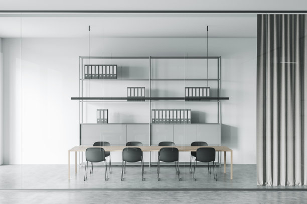 极简主义的浅灰色会议室图片下载