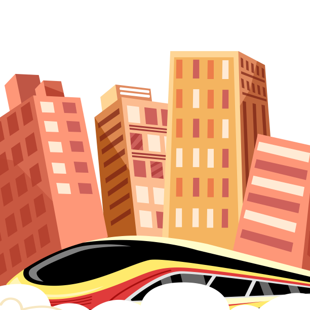 春运归家穿梭在城市中的高铁图片下载