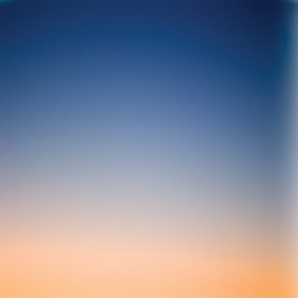 可编辑的矢量插图，在一个蓝色和橙色的天空与梯度网格高雾云。每股收益10图片下载