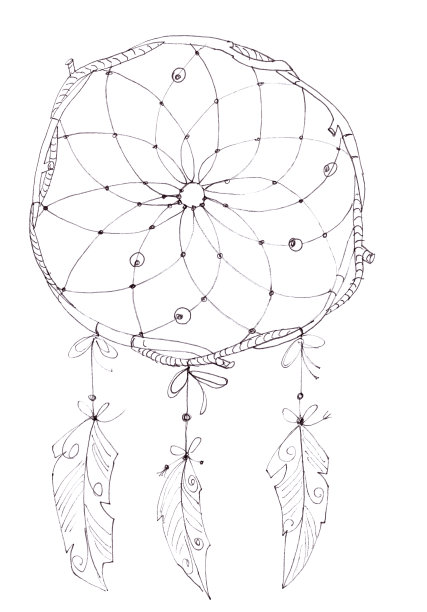 捕梦网，图形黑白素描在一个白色的背景图片下载