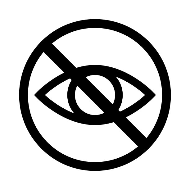 停止标记和眼睛图标。向量显示，别看。图片下载