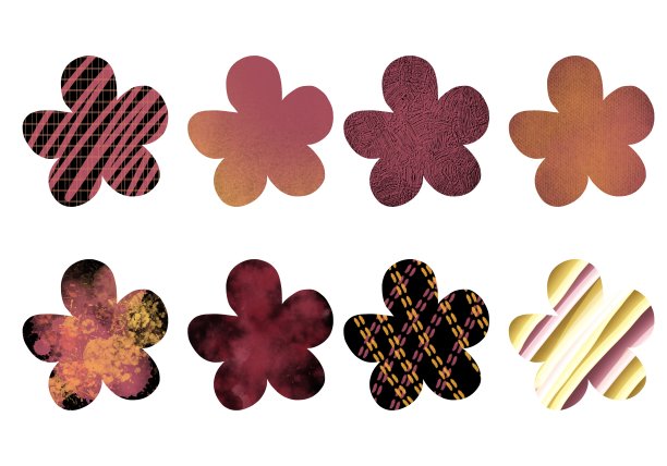 镶嵌着彩色花朵图片下载