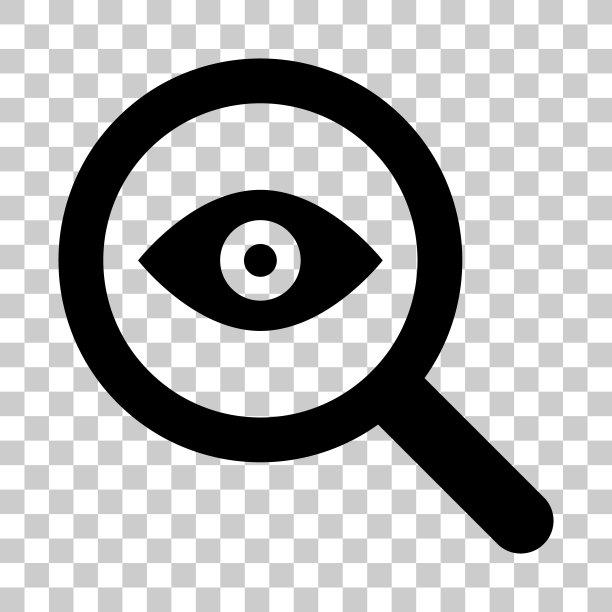 放大镜和眼睛图标。关于发现和搜索的矢量图图片下载