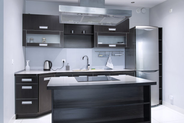 空荡荡的白色厨房室内图片下载