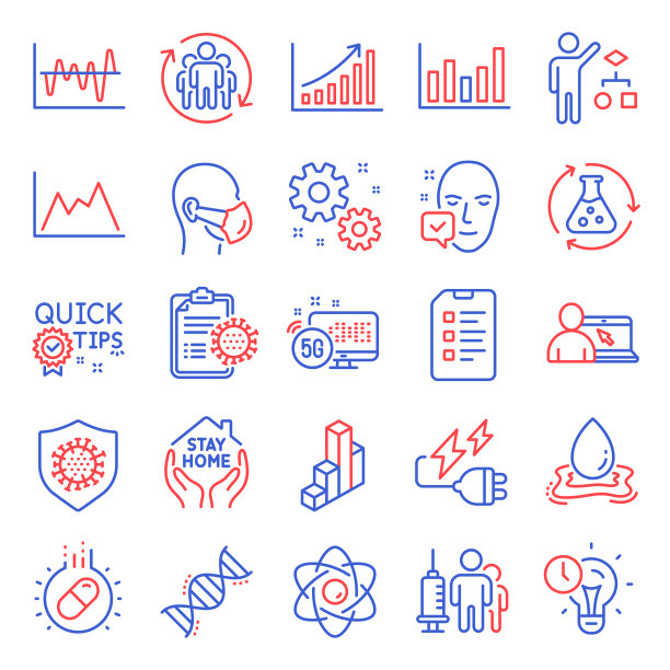 科学图标集包括图标作为时间图片下载