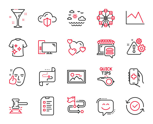 健康app相关的业务图标集图片下载