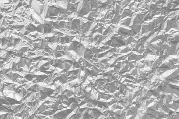 闪亮的银箔纹理背景，皱巴巴的包装纸图案。图片下载