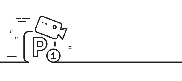 停车与视频监控线图标停车场图片下载