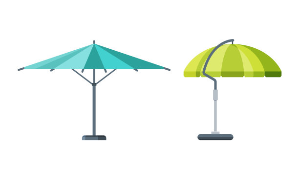 灯杆上的遮阳伞作为花园家具用图片下载