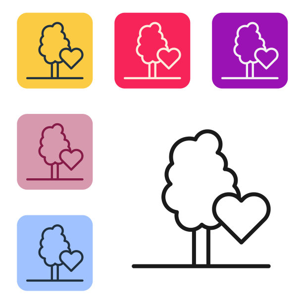 黑线志愿者队图标植树图片下载