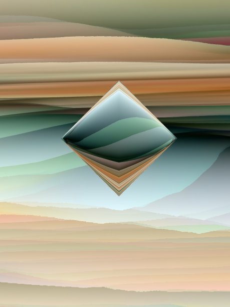 半透明的玻璃曲线映衬着彩色的背景图片下载