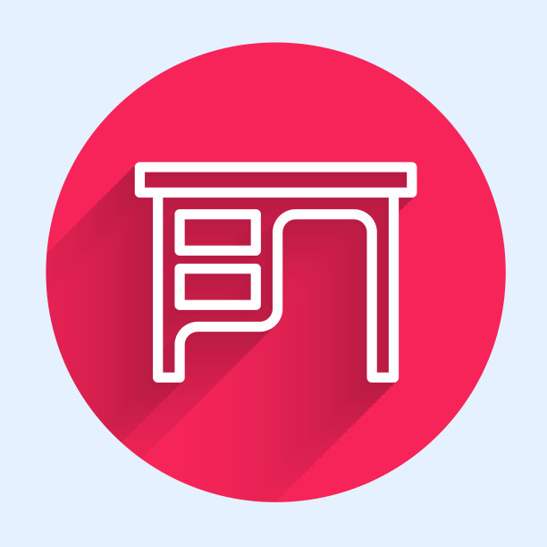 白线办公室办公桌图标孤立与长图片下载