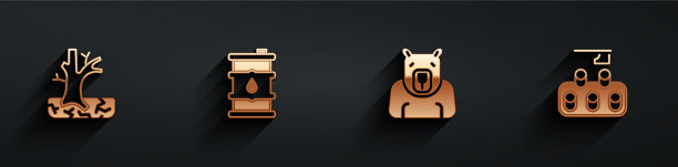 套干枯树桶油北极熊头和图片下载